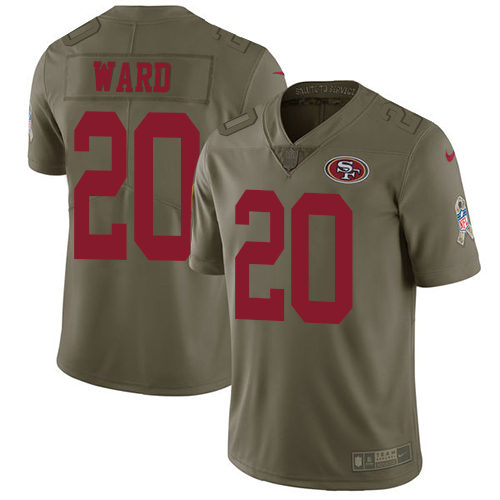 San Francisco 49ers Limited Olive Men Jimmie Ward NFL Jersey 20 2017 Salute to Service